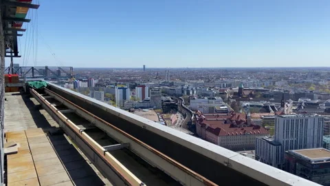 Berlin Alexanderplatz Skyline Panorama with Train Apr 8 2026 Stock Footage 332420583