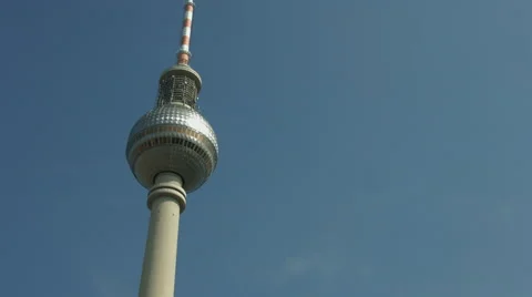 Berlin Alexanderplatz TV tower (Alex) Stock Footage 45016992