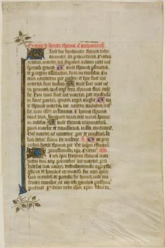 Berlin Arch mus, The Murder of Thomas Becket, page two, from a Book of Hours Stock Photos
