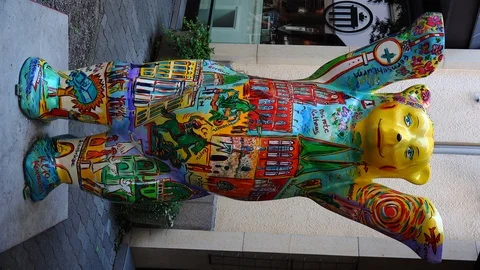 Berlin Bear Statue, Germany. Vertical frame. 4K. Video stock 108651271