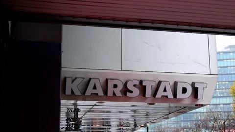 Berlin, berlin, germany - 08 12 2022: a karstadt shop sign 4k 30fps video Stock Footage 322192007