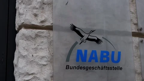 Berlin, berlin, germany - 10 12 2022: a nabu  sign 4k 25fps video Stock Footage 322764705