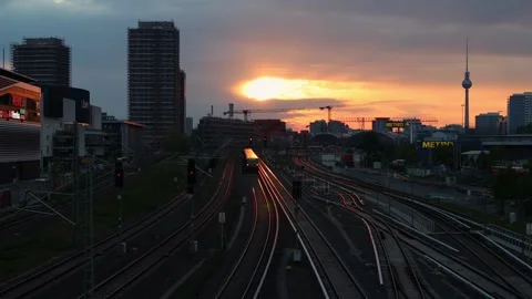Berlin, berlin, germany - 24 04 2024: german s bahn trains in berlin germany Stock-Footage 274583500