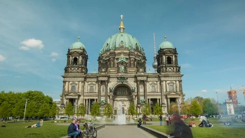 Berlin Berliner Dom Hyperlapse Stock Footage 106458601