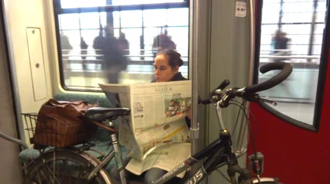 Berlin bicycle car in train Vidéo 32865149