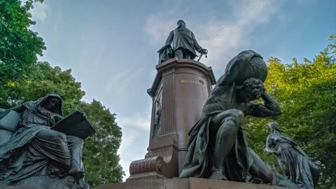 Berlin Bismarck Monument, timelapse hyperlapse panoramic, Germany - 4k Stock Footage 207386636