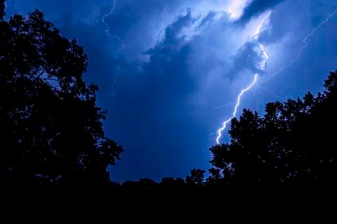 Berlin Blitz - Thunderstorm with lightning Foto stock