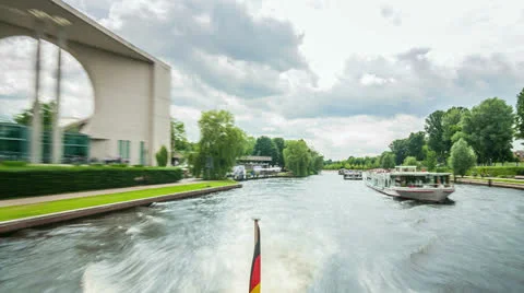 Berlin Boat Time Lapse Stock Footage 25327593