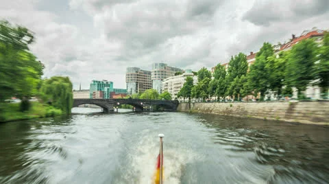Berlin Boat Time Lapse Stock Footage 25332025