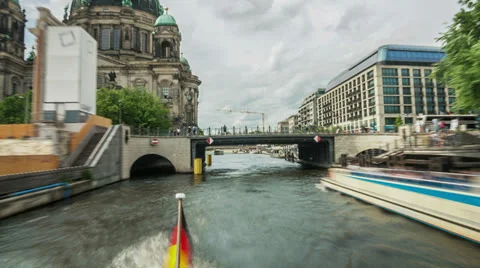 Berlin Boat Time Lapse Stock Footage 25601270