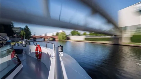 Berlin Boat Time Lapse Stock Footage 70544958