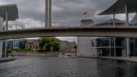 Berlin boat tour, panoramic hyperlapse timelapse, Germany - 4k Stock Footage 207396482