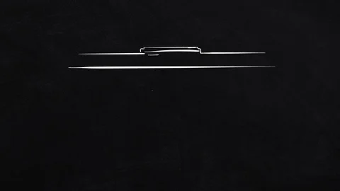 Berlin Brandeburg gate - self-drawing lines on blackboard Stock Footage 109344690