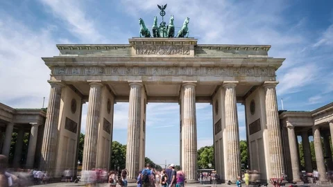 Berlin Brandenburg Gate Hyperlapse Stock Footage 70551373