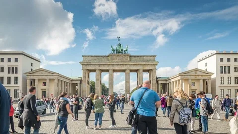 Berlin. The Brandenburg Gate, one of the most visited touristic sites of Germany Stock Footage 71291325