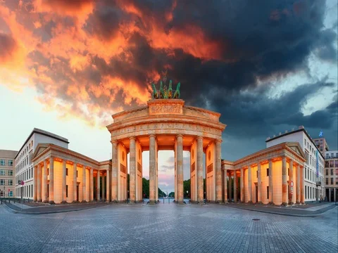 Berlin - Brandenburg Gate, Time lapse Stock Footage 74120772