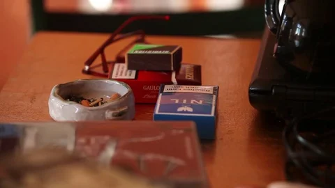Berlin Cafe Cigarettes- Stock Footage 81544679