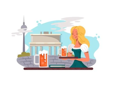Berlin capital of Germany Stock Illustration