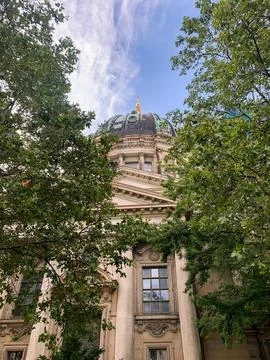 Berlin Cathedral building in summer partial view Stock Photos