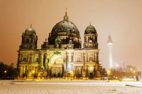 Berlin cathedral winter Stock Photos