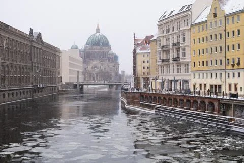 Berlin Cathedral winter Stock Photos