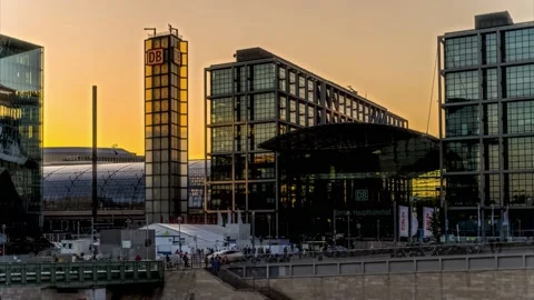 Berlin Central Station, timelapse hyperlapse panoramic, Germany - 4k Stock Footage 207620728