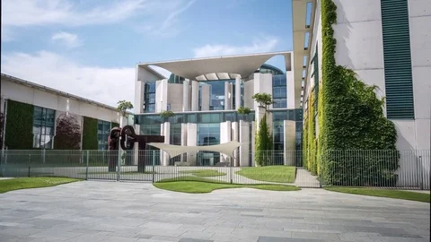 Berlin Chancellery Building Hyperlapse Stock Footage 70551481