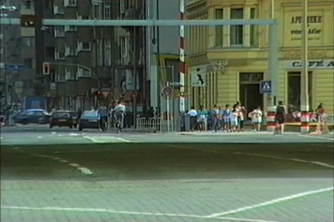 Berlin Check Point Charlie Stock Footage