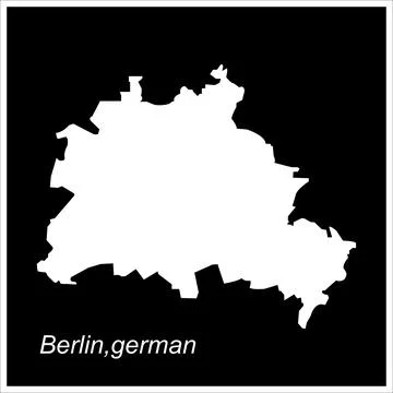 Berlin city map, Germany Stock Illustration