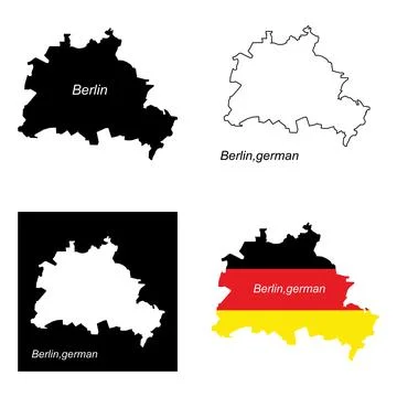Berlin city map, Germany Stock Illustration