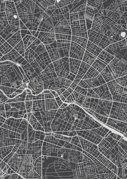 Berlin city plan, detailed vector map Stock Illustration