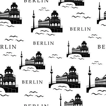 Berlin city, seamless pattern Stock Illustration