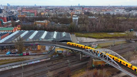 Berlin City Subway Train Drone Footage (11.02.2026 Berlin, Germany) Stock Footage 328764057