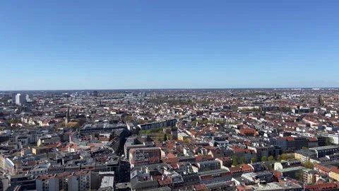 Berlin Cityscape Aerial View with Construction Site and Trains Stock Footage 332421368