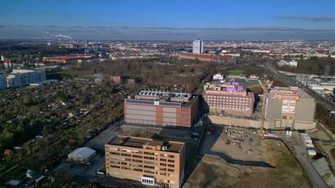 Berlin cityscape developing infrastructure buildings. Majestic aerial view drone 스톡 동영상 325439181