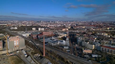 Berlin cityscape developing infrastructure buildings. Beautiful aerial view Stock Footage 326039019