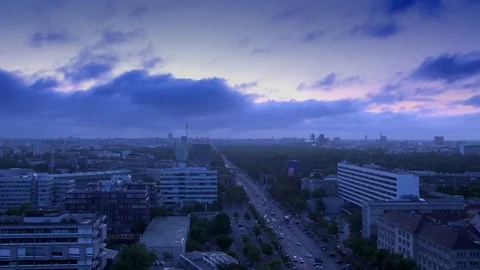 Berlin cityscape with road traffic - Time Lapse Stock Footage 80917230