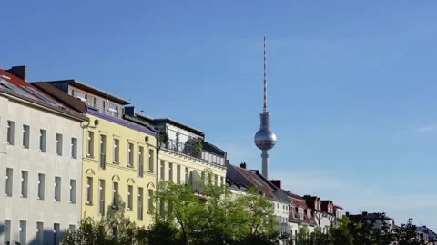 Berlin cityscape with the tv tower in the background 스톡 동영상 312483610