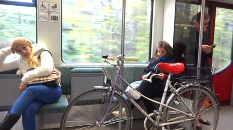 Berlin commute by train 스톡 동영상 32866398