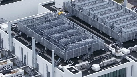 Berlin Data Center Backup Power and Cooling Stock Footage 325315879