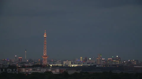 Berlin dawn to night - Fast Motion Stock Footage 32847644