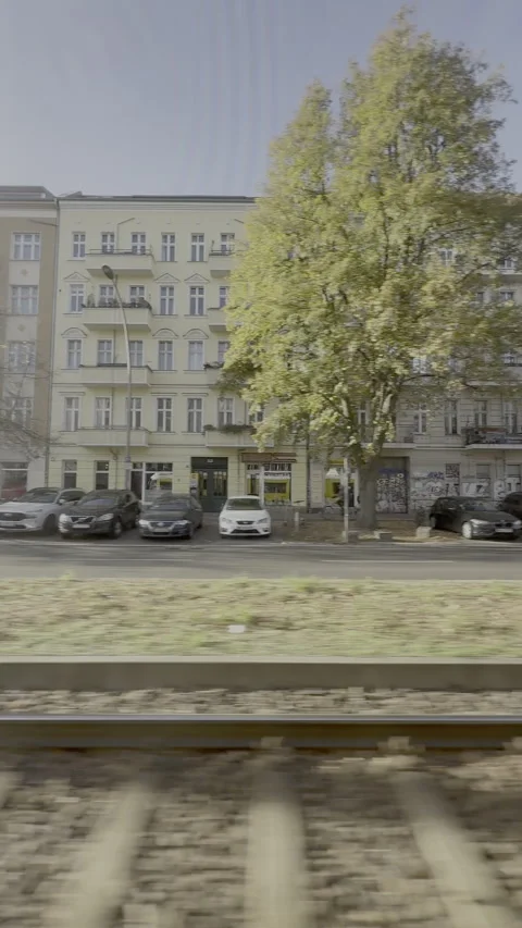 Berlin, DE – 2024, Dec 8: city rushing by from a metro window Stock Footage 327138453