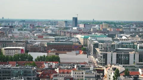 Berlin Downtown Skyline View Friedrichstrasse Government Quarter - May 8 2024 Stock Footage 329332660