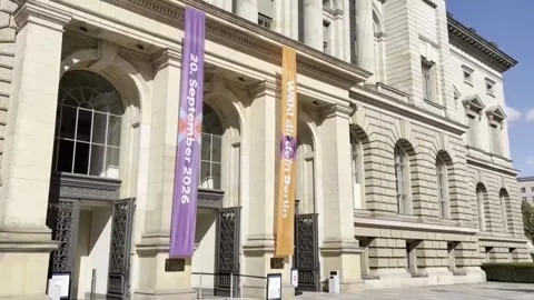 Berlin election heads for close contest between Left and CDU, Berlín, DE - 19 Se Stock Footage 345891298
