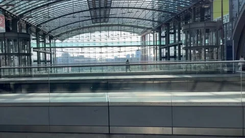 Berlin: Empty platforms at Central Train Station during labour union strike, 4K Stock Footage 267120910