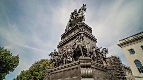 Berlin, Equestrian statue of Frederick the Great, panoramic hyperlapse timelapse Stock Footage 206124664