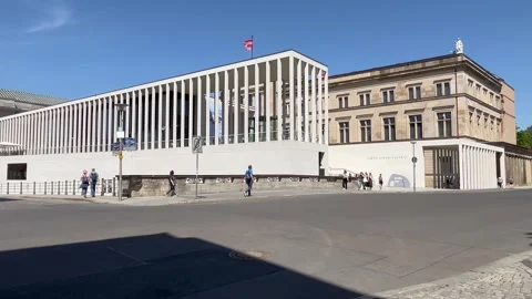 Berlin: Exterior view of the James Simon Gallery in Berlin's Mitte district, 4K Stock Footage 275551794