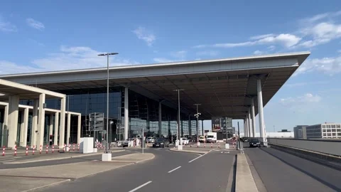Berlin: Exterior view of Terminal 1 Berlin-Brandenburg Airport, 4K Stock Footage 320113895