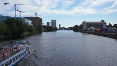Berlin ferry on river Stock Footage 119415115