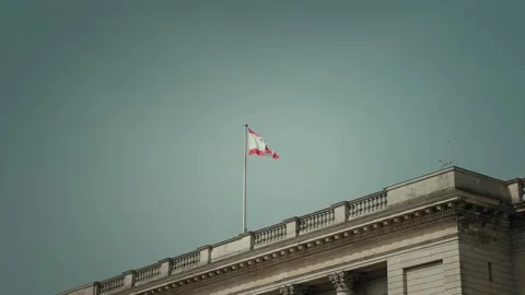 Berlin flag, Germany, fluttering in the wind against a sky. Stock Footage 285815805